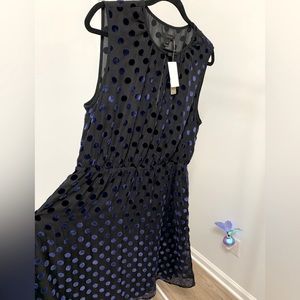 J Crew Silk Velvet Polka Dot Dress - 14 - NEW